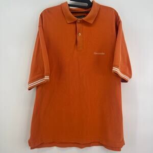 Abercrombie & Fitch Y2K Orange Polo Shirt Embroidered Logo Short Sleeve Men’s XL